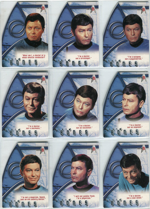 Star Trek TOS 35th Anniversary Best Of Bones Die-Cut Chase Card Set #BB1-BB9   - TvMovieCards.com