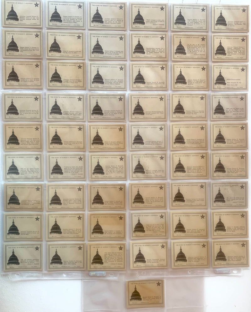 1968 Philadelphia Gum The Story of Robert F. Kennedy Card Set Ex/NM 55 cards - TvMovieCards.com