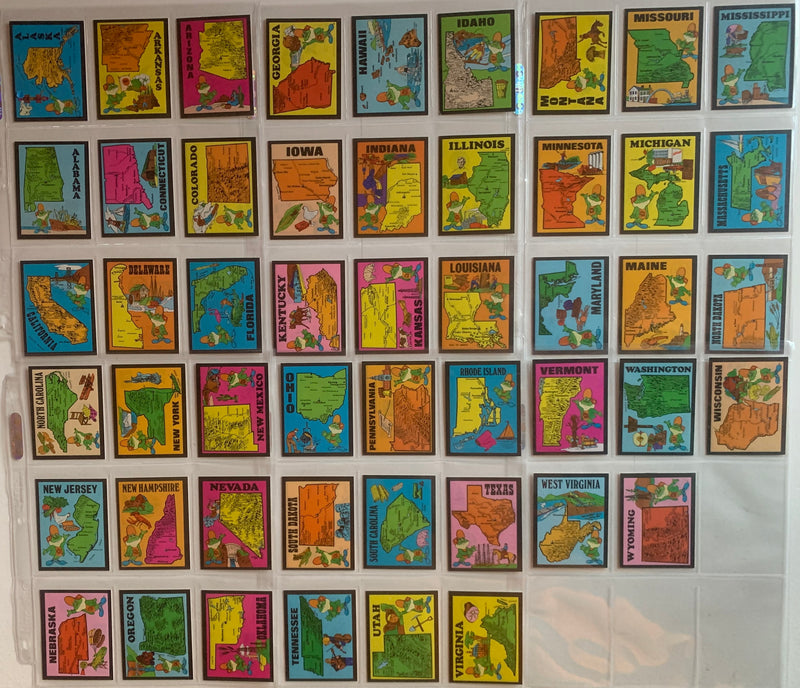 1979 Kellogg’s Sugar Smacks 50 States Trading Card Set: 50 black-bordered cards - TvMovieCards.com