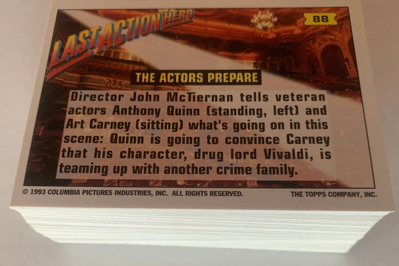1993 Topps Last Action Hero Movie 88 Card + 11 Sticker Complete Base Card Set Ne - TvMovieCards.com