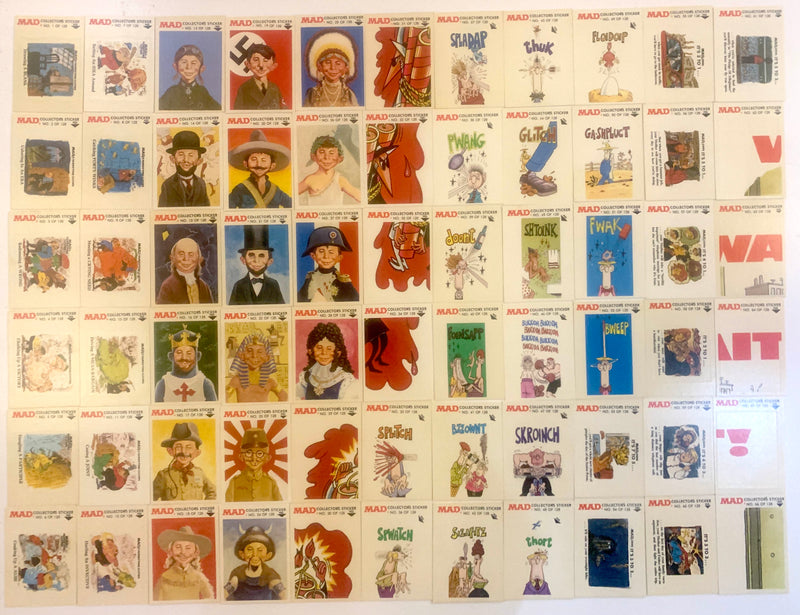 1983 Fleer Mad Magazine Stickers Complete Set 128 Numbered 64 Unnumbered NM/EX B - TvMovieCards.com