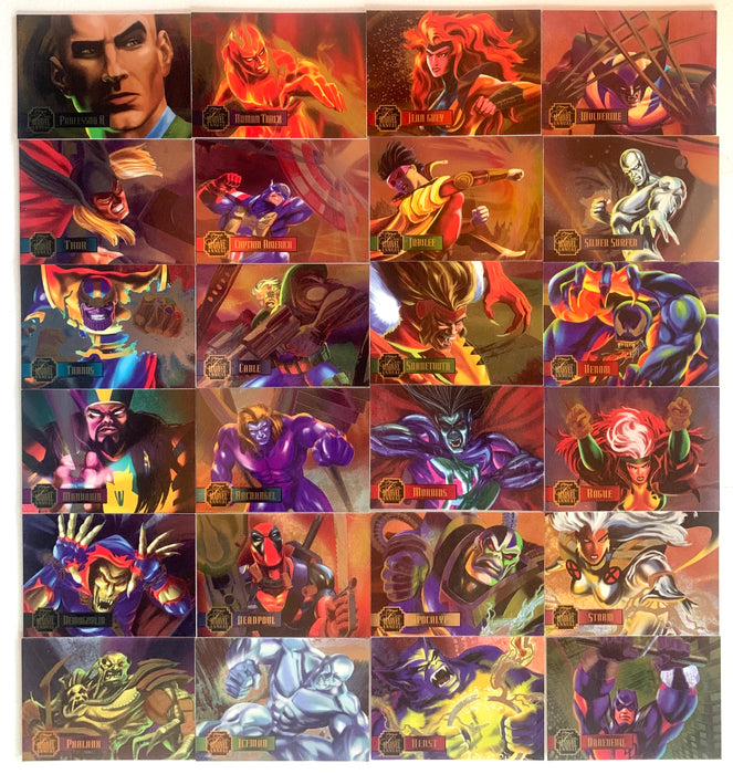 1995 Fleer Flair Marvel Annual Complete Power Blast Foil Chase Set (24 Cards) NM - TvMovieCards.com