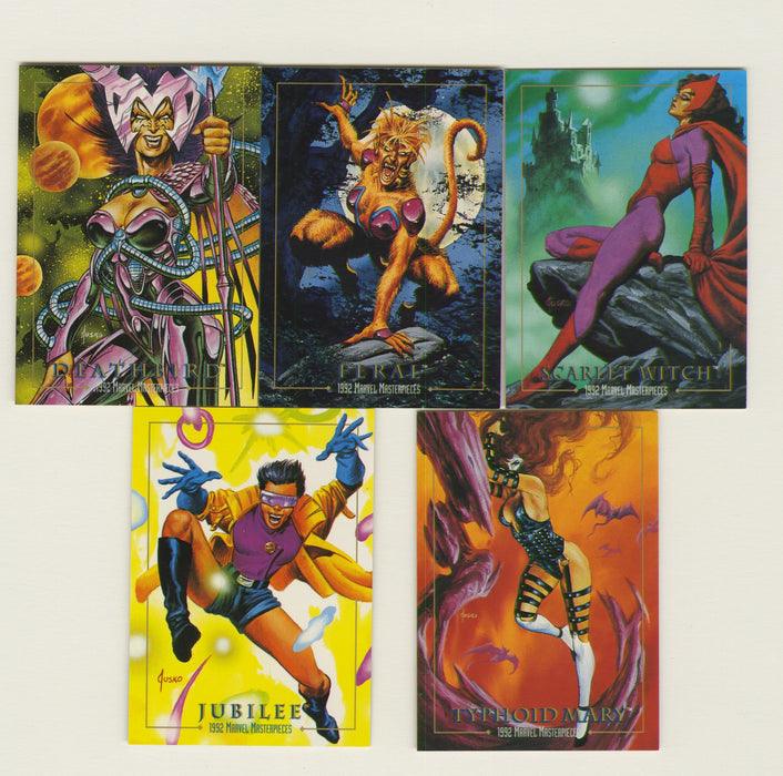1992 SkyBox Marvel Masterpieces “Lost Marvel” Lost Ladies chase card set (LM1-LM5)