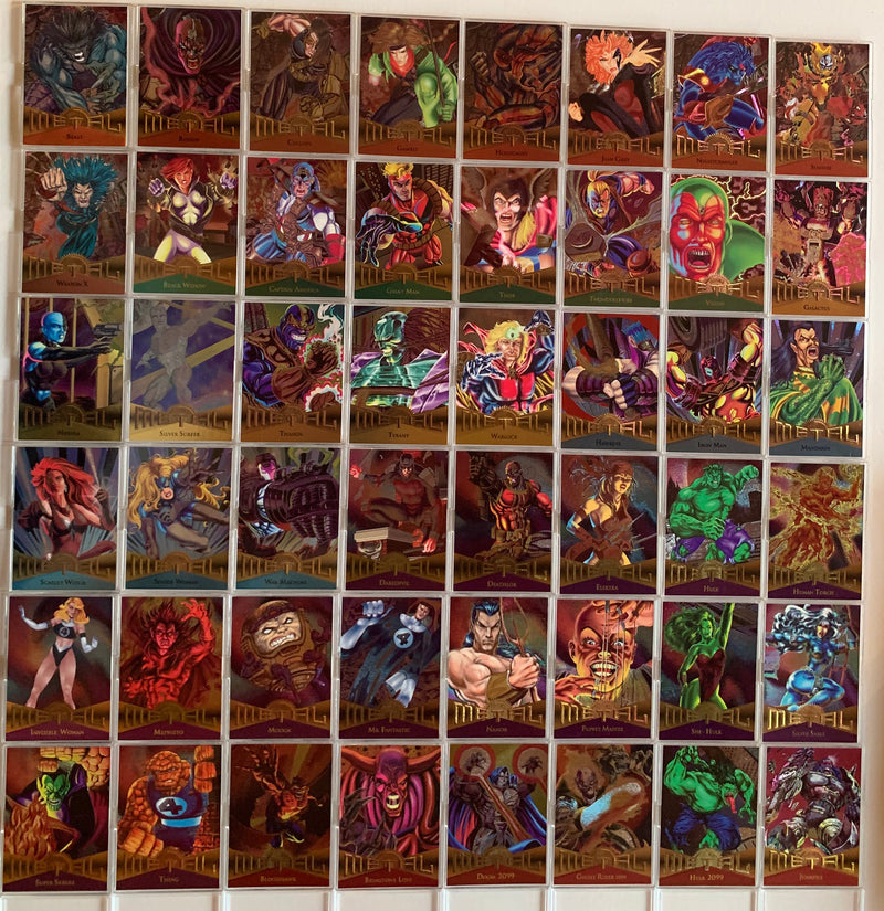 Marvel Metal Inaugural Edition Foil Base Card Set 138 Cards 1995 Fleer   - TvMovieCards.com