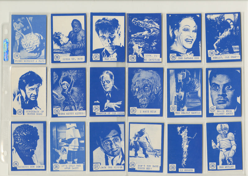 Rosan Blue Monster Cards Complete Set #1-84 Vintage Horror Series NM/EX 1965/66 - TvMovieCards.com