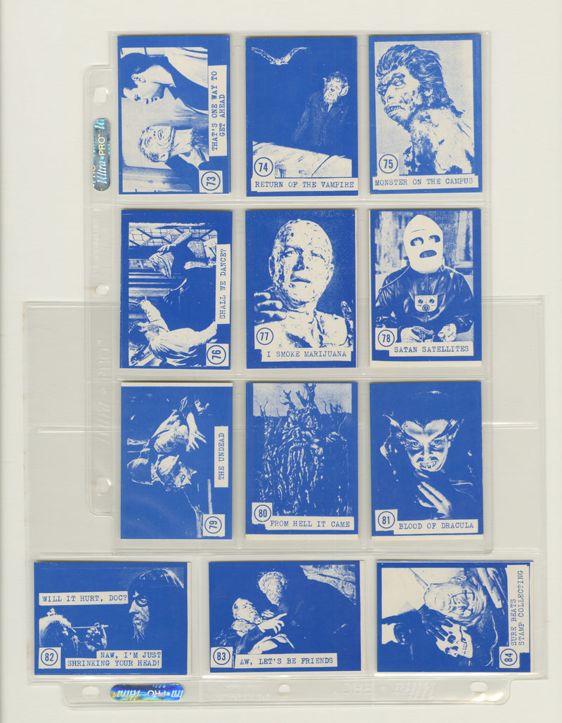 Rosan Blue Monster Cards Complete Set #1-84 Vintage Horror Series NM/EX 1965/66 - TvMovieCards.com