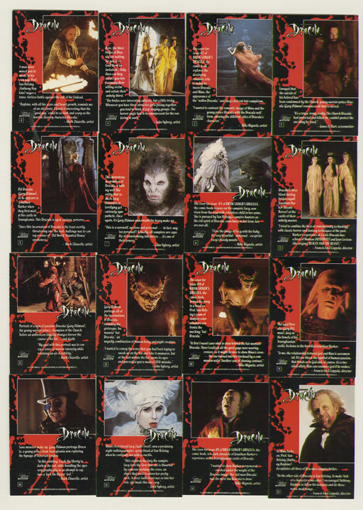 1992 Bram Stoker's Dracula (Movie) Comic Promo Card Set of 16 Cards Topps - TvMovieCards.com