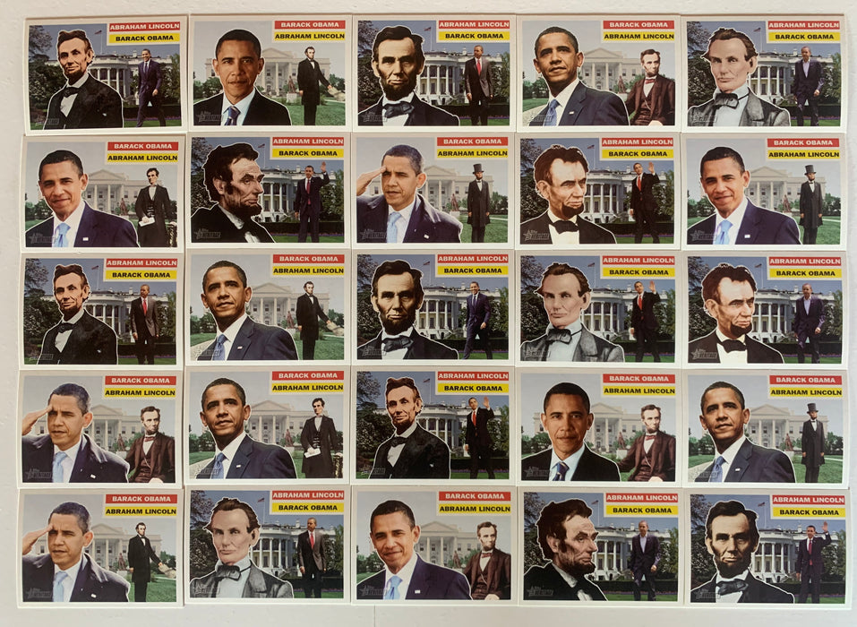 American Heritage Heroes Abraham Lincoln & Obama Chase Card Set (25) Topps 2009 - TvMovieCards.com