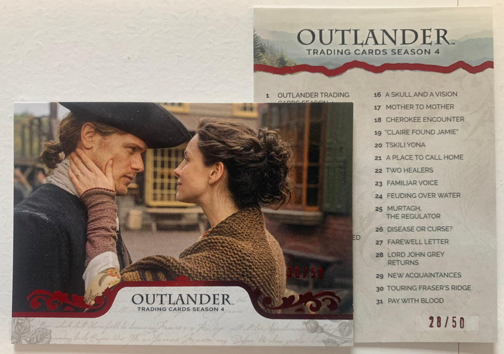 2020 Outlander Season 4 Red Foil Parallel Base Trading Card Set (72 Cards)  XX/50 Cryptozoicc