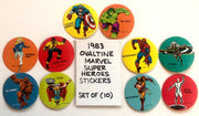 1983 Ovaltine Marvel Super Heroes - Complete Sticker Set of 10 (2-Inch Round ) - - TvMovieCards.com