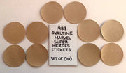 1983 Ovaltine Marvel Super Heroes - Complete Sticker Set of 10 (2-Inch Round ) - - TvMovieCards.com