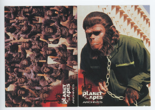 2 Planet of the Apes Archives Apes Promo Cards  P1 , P2  Inkworks 1999   - TvMovieCards.com