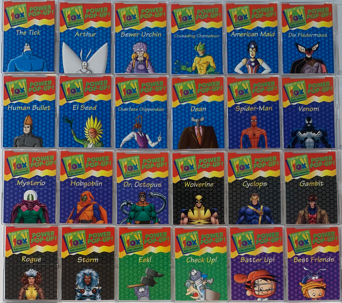 Fox Kids Network Power Pop-Up Chase Card Set 24 Cards Fleer Ultra