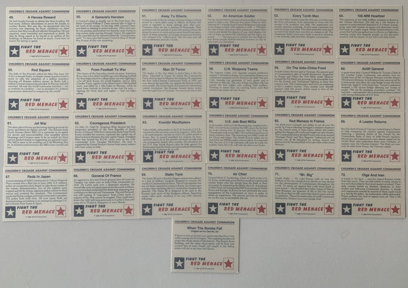 1985 WTW Fight the Red Menace Expansion Trading Card Set (25 cards) War Cards - TvMovieCards.com