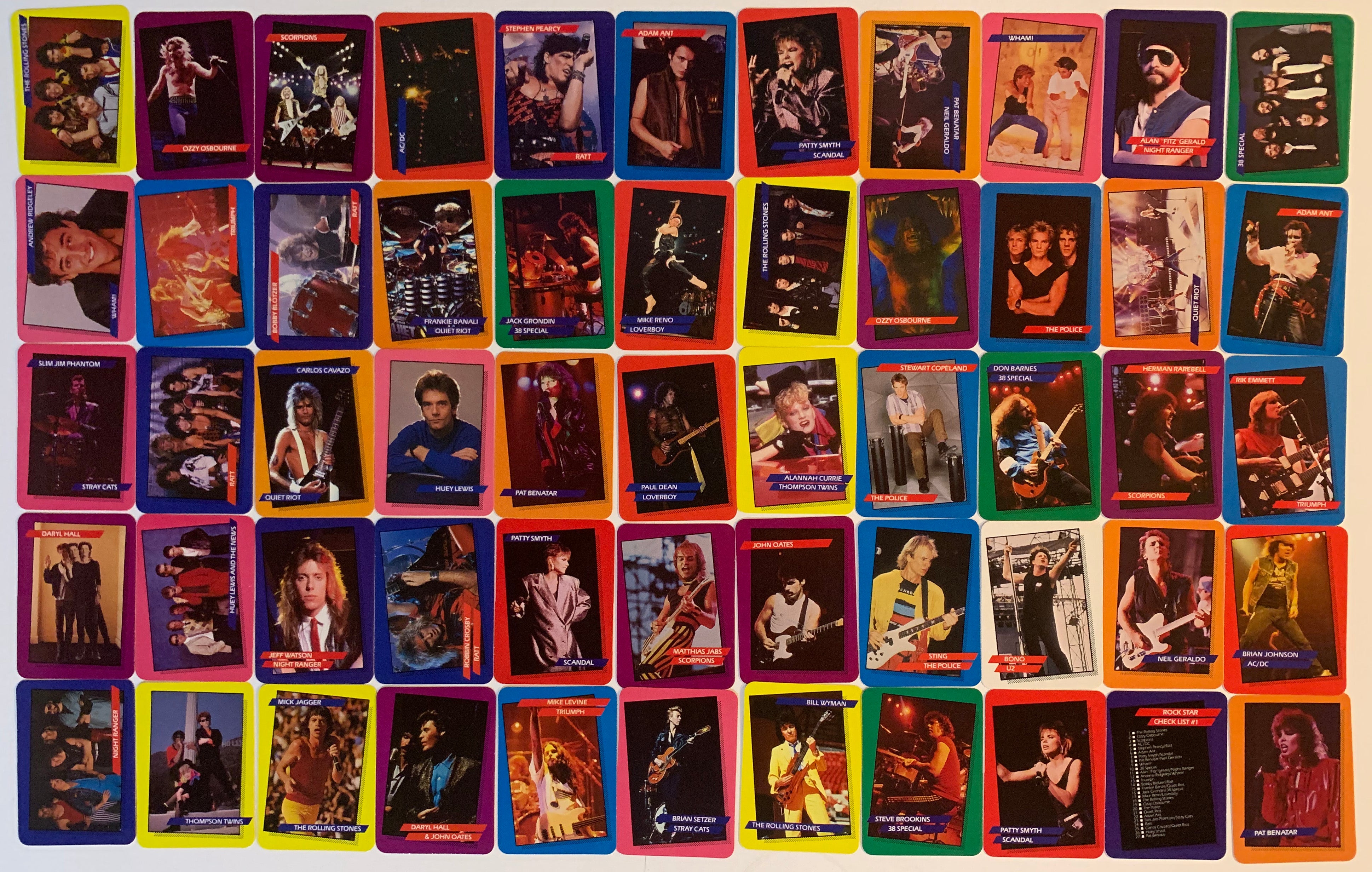 Rock Star Concert Card Set with 12 stickers 108 Vintage cards Rock
