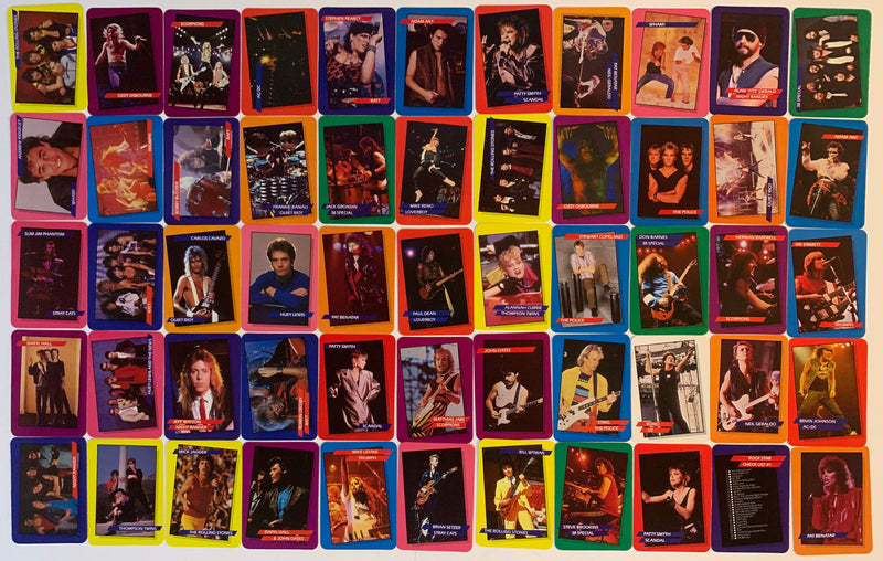 Rock Star Concert Card Set with 12 stickers 108 Vintage cards Rock n' Roll Bands - TvMovieCards.com