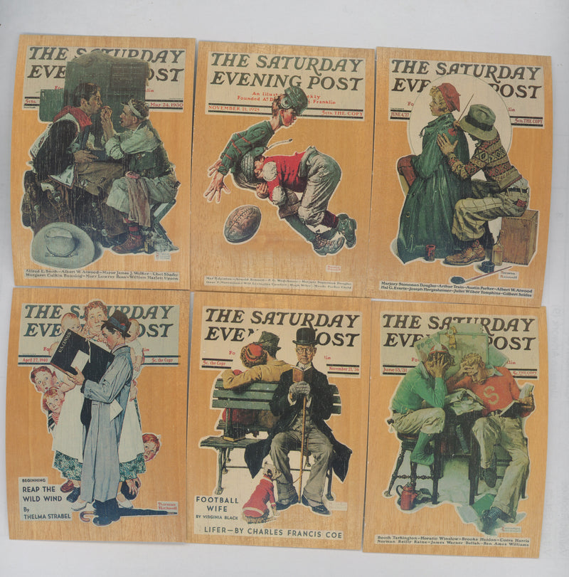 Norman Rockwell Saturday Evening Post Wood Chase Card Set 6 Cards W1- W6 1993 - TvMovieCards.com