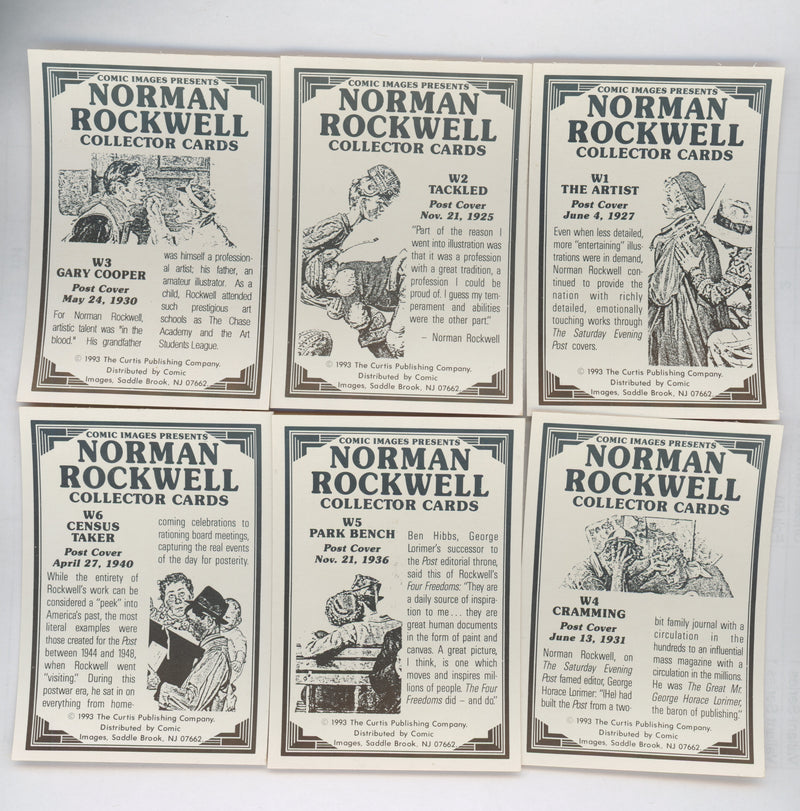 Norman Rockwell Saturday Evening Post Wood Chase Card Set 6 Cards W1- W6 1993 - TvMovieCards.com