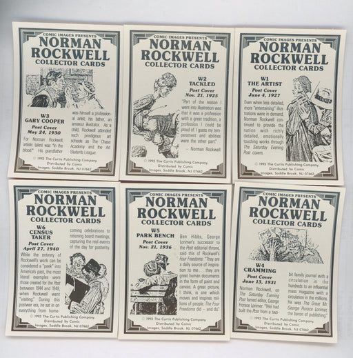 Norman Rockwell Saturday Evening Post Wood Chase Card Set 6 Cards W1- W6 1993 - TvMovieCards.com