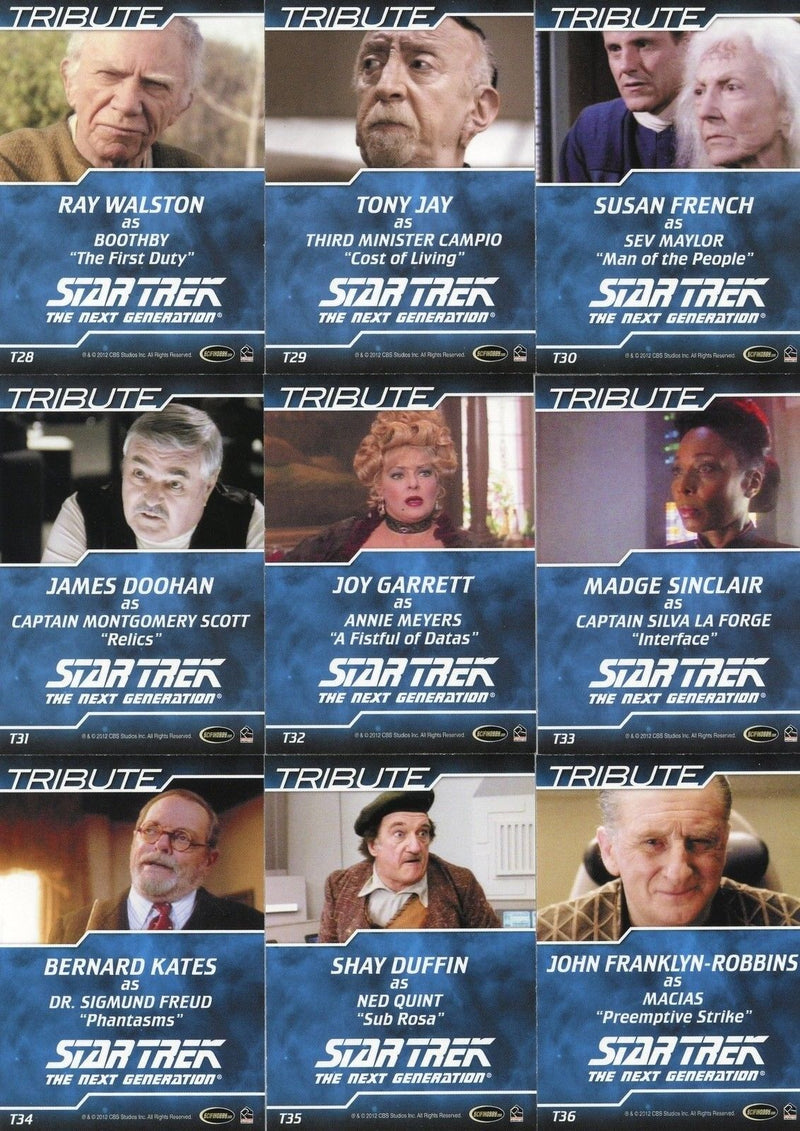Star Trek TNG Complete Series 2 Tribute Chase Card Set T19 - T36 18 Cards - TvMovieCards.com
