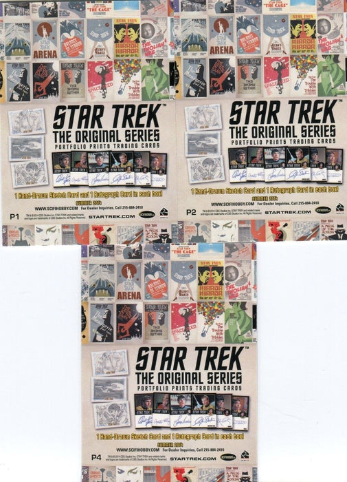 Star Trek TOS Portfolio Prints 3 CARD PROMO LOT P1 P2 P4 2014 Rittenhouse   - TvMovieCards.com