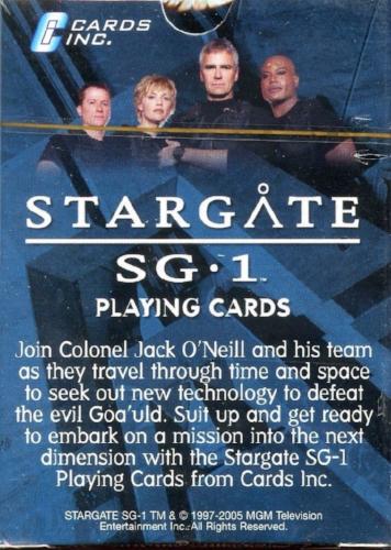 Stargate SG-1 Sealed Playing Card Deck 55 Cards  52 Poker Cards Plus Jokers   - TvMovieCards.com