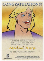 Xena & Hercules Animated Adventures Michael Hurst Iolaus Autograph Card   - TvMovieCards.com