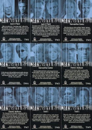 Stargate SG-1 Season 8 Eight Twisted Chase Card Set TW1 - TW9 9 Cards 2006   - TvMovieCards.com