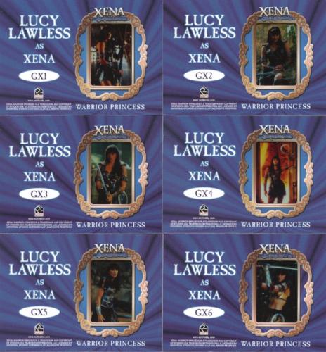 Xena Art & Images Lucy Lawless as Xena Gallery Chase Card Set GX1 thru GX6   - TvMovieCards.com