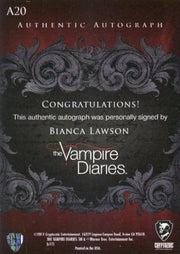 Vampire Diaries Season One Bianca Lawson as Emily Bennett Autograph Card A20   - TvMovieCards.com