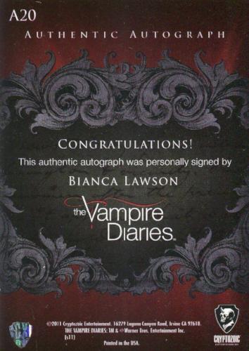 Vampire Diaries Season One Bianca Lawson as Emily Bennett Autograph Card A20   - TvMovieCards.com