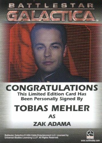 Battlestar Galactica Season One Tobias Mehler Autograph Card   - TvMovieCards.com