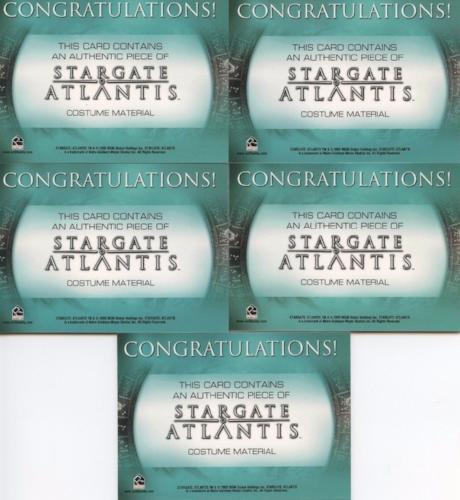 Stargate Atlantis Season One Costume Card Lot 5 Cards   - TvMovieCards.com