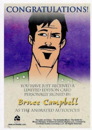 Xena & Hercules Animated Adventures Bruce Campbell Autolycus Autograph Card   - TvMovieCards.com