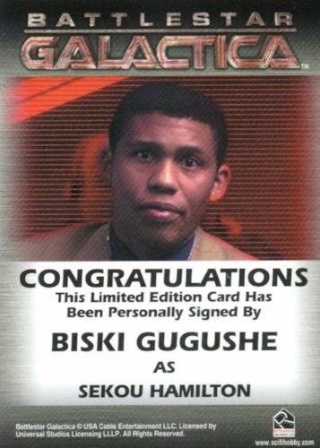 Battlestar Galactica Season One Biski Gugushe Autograph Card   - TvMovieCards.com
