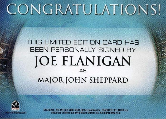 Stargate Atlantis Season One Joe Flanigan Autograph Card   - TvMovieCards.com