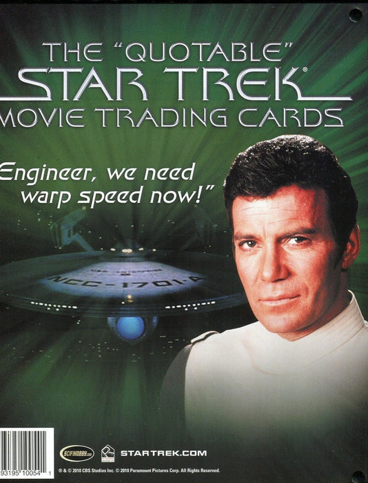 Star Trek Quotable Movies Card Album with Promo Card P3 Rittenhouse Archives 2010   - TvMovieCards.com