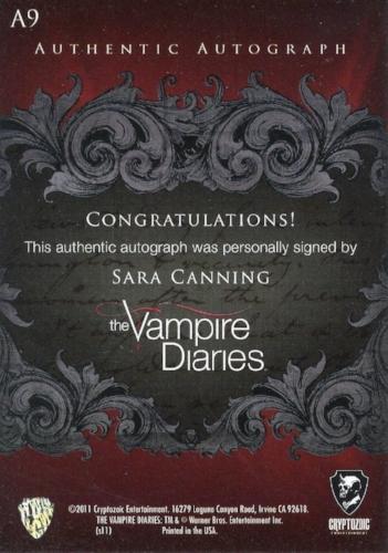 Vampire Diaries Season One Sara Canning as Jenna Sommers Autograph Card A9   - TvMovieCards.com