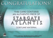 Stargate Atlantis Season One Acastas Kolya Costume Card   - TvMovieCards.com