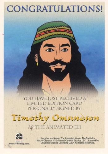 Xena & Hercules Animated Adventures Timothy Omundson Eli Autograph Card   - TvMovieCards.com