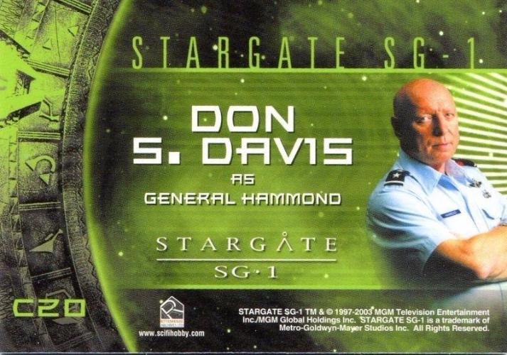 Stargate SG-1 Season Six General Hammond Costume Card C20   - TvMovieCards.com