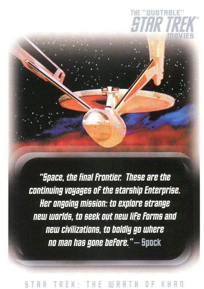 Star Trek Quotable Movies Card Album with Promo Card P3 Rittenhouse Archives 201 - TvMovieCards.com
