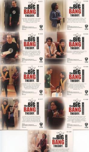 Big Bang Theory Seasons 3 & 4 The Elevator Chase Card Set 9 Cards E-01 - E-09.   - TvMovieCards.com