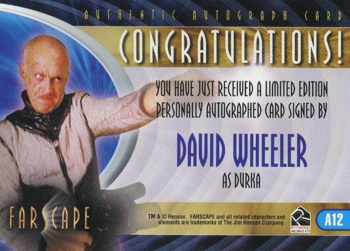 Farscape Season 2 David Wheeler Case Topper Autograph Card A12   - TvMovieCards.com