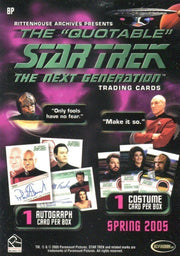 Star Trek The Next Generation TNG Quotable Card Album with Autograph / Promo Car - TvMovieCards.com
