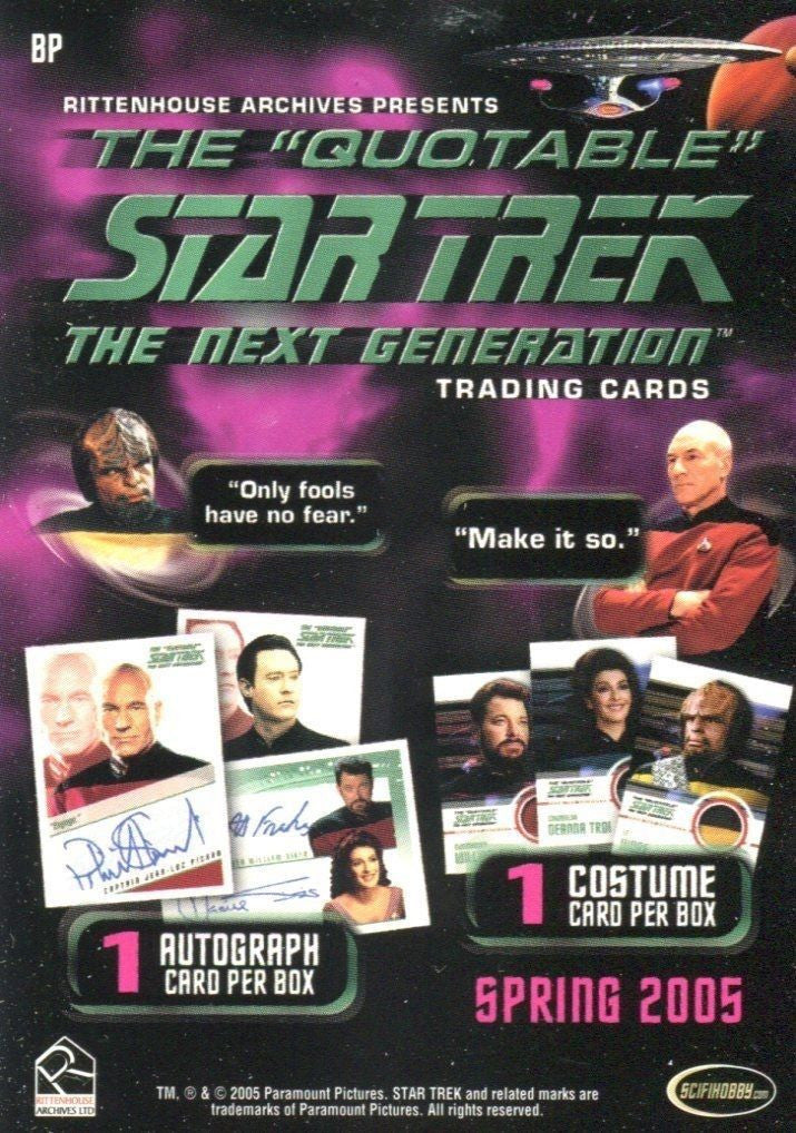 Star Trek The Next Generation TNG Quotable Card Album with Autograph / Promo Car - TvMovieCards.com