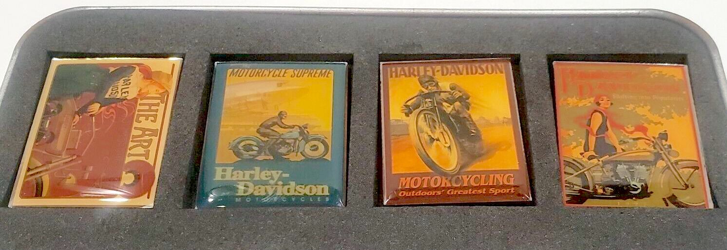 2004 Harley Davidson Archive Collector Pin Set - 4 Cloisonne Lapel Pins 99266-05   - TvMovieCards.com
