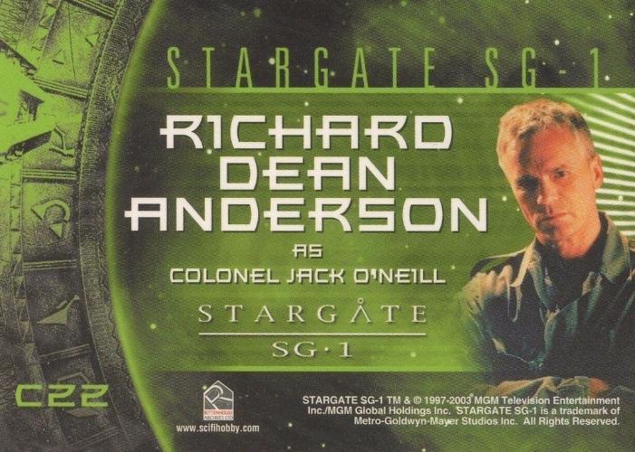 Stargate SG-1 Season Seven Colonel Jack O'Neill Costume Card C22   - TvMovieCards.com