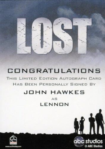 Lost Relics John Hawkes as Lennon Autograph Card   - TvMovieCards.com