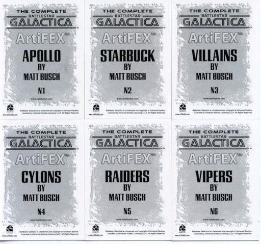 Battlestar Galactica Complete Artifex Chase Card Set 6 Cards   - TvMovieCards.com